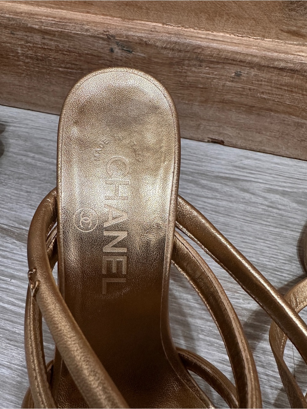 Gold Strappy Tie-Up Gladiator Sandals – Chanel EU 37C - Picture 5 of 16